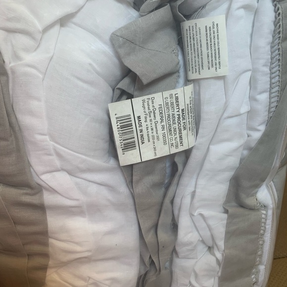 Everhome Reid Ladder Stitch Gray Linen Full/Queen Comforter Set - Picture 7 of 7